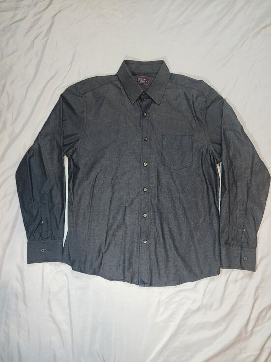UNTUCKit Other - UNTUCKit Casablanca Men's Medium Gray Cotton Chambray Button Down Shirt